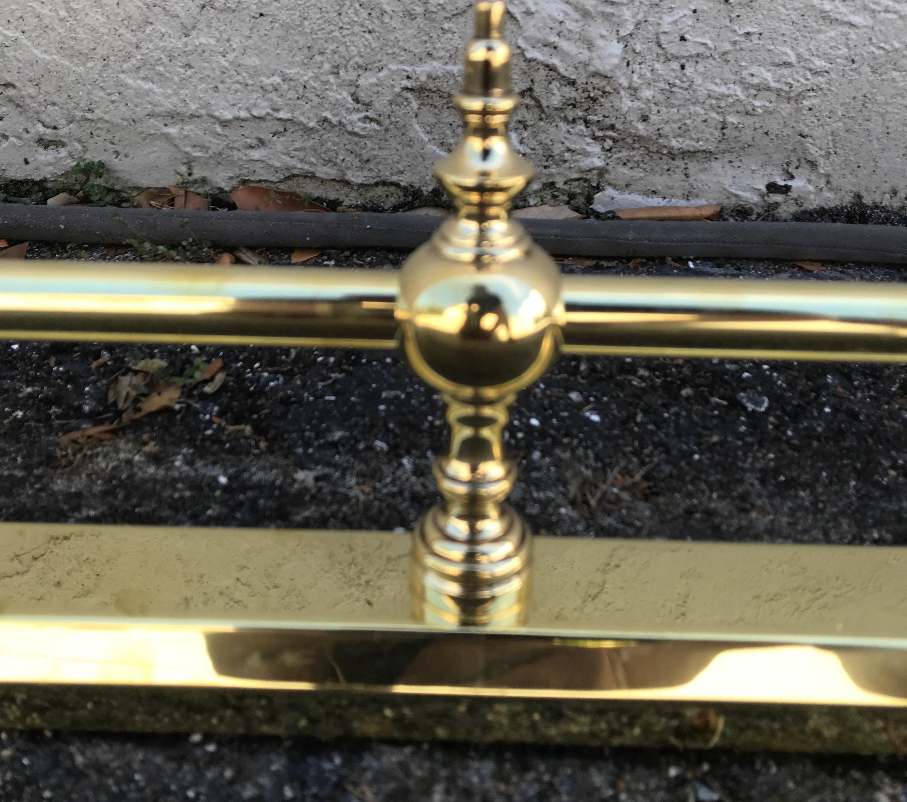 Solid Brass Fireplace Fender For Sale 3