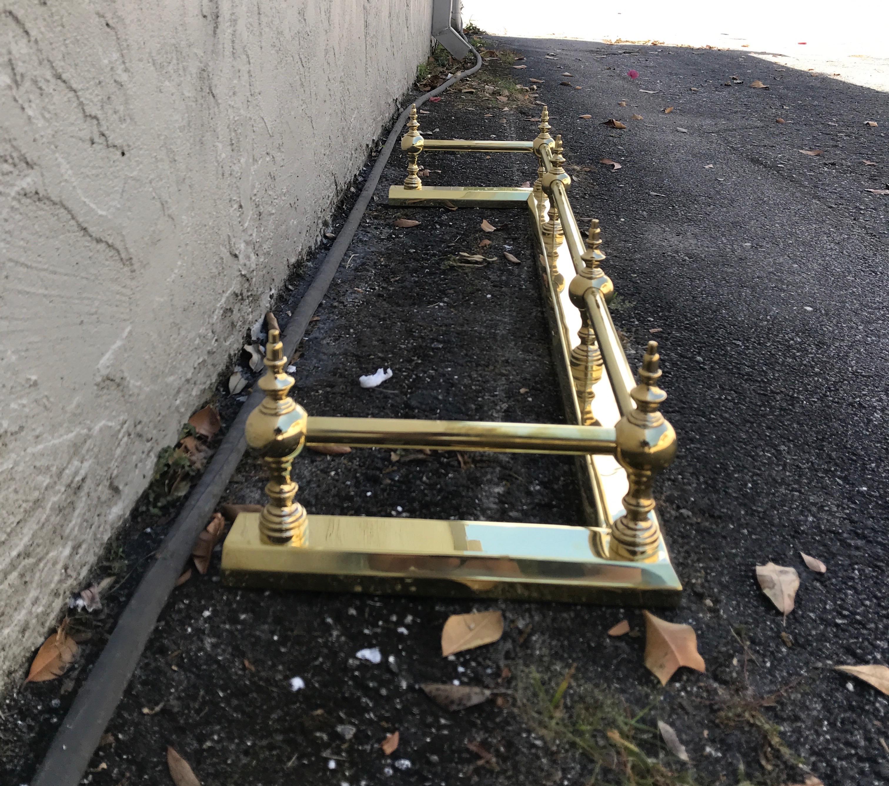 Solid Brass Fireplace Fender For Sale 4