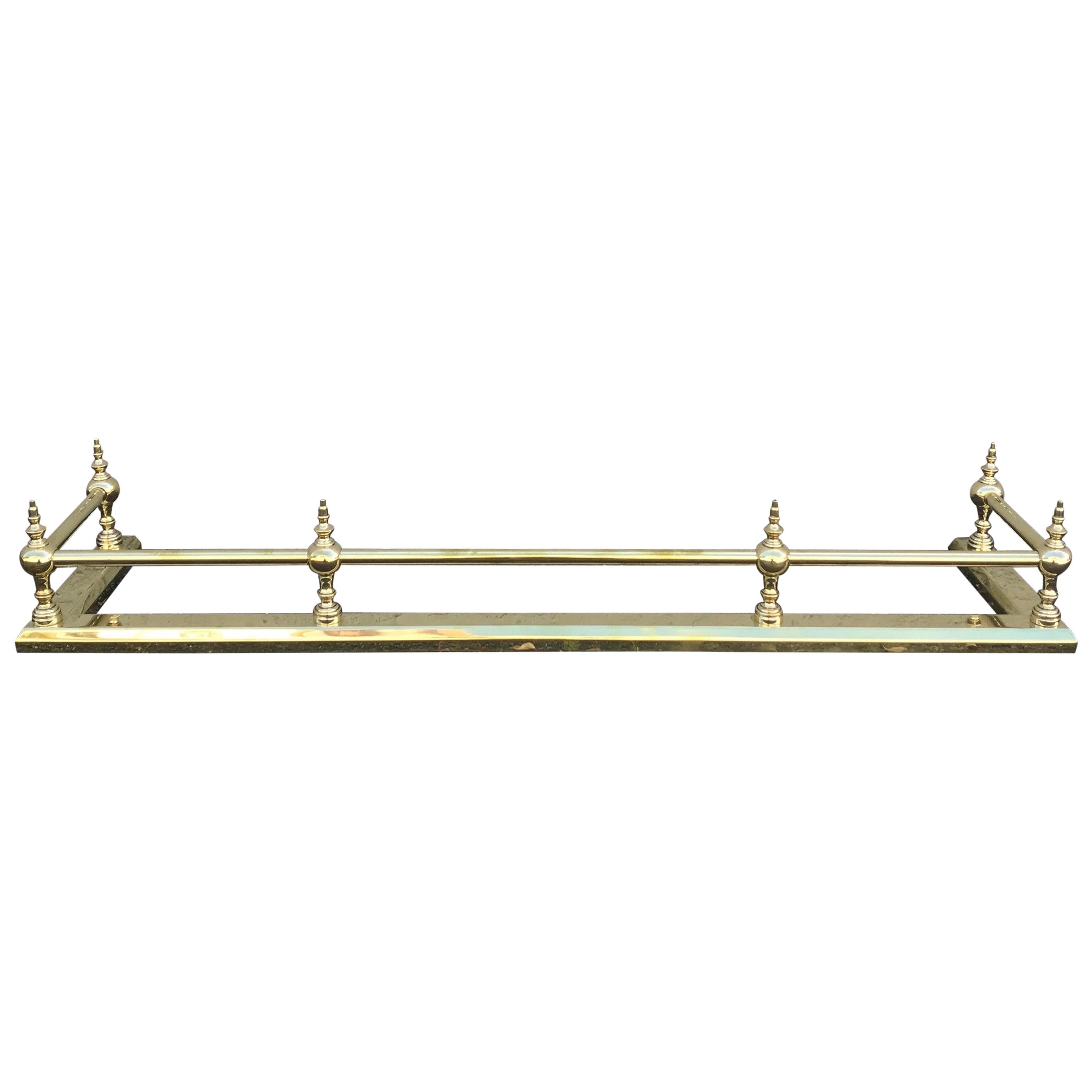 Solid Brass Fireplace Fender For Sale