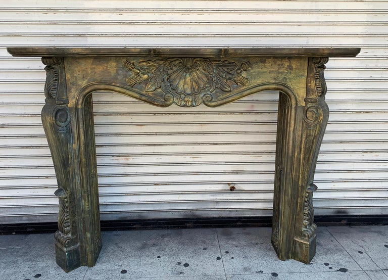 Solid Brass Fireplace Surround and Mantel For Sale at 1stdibs