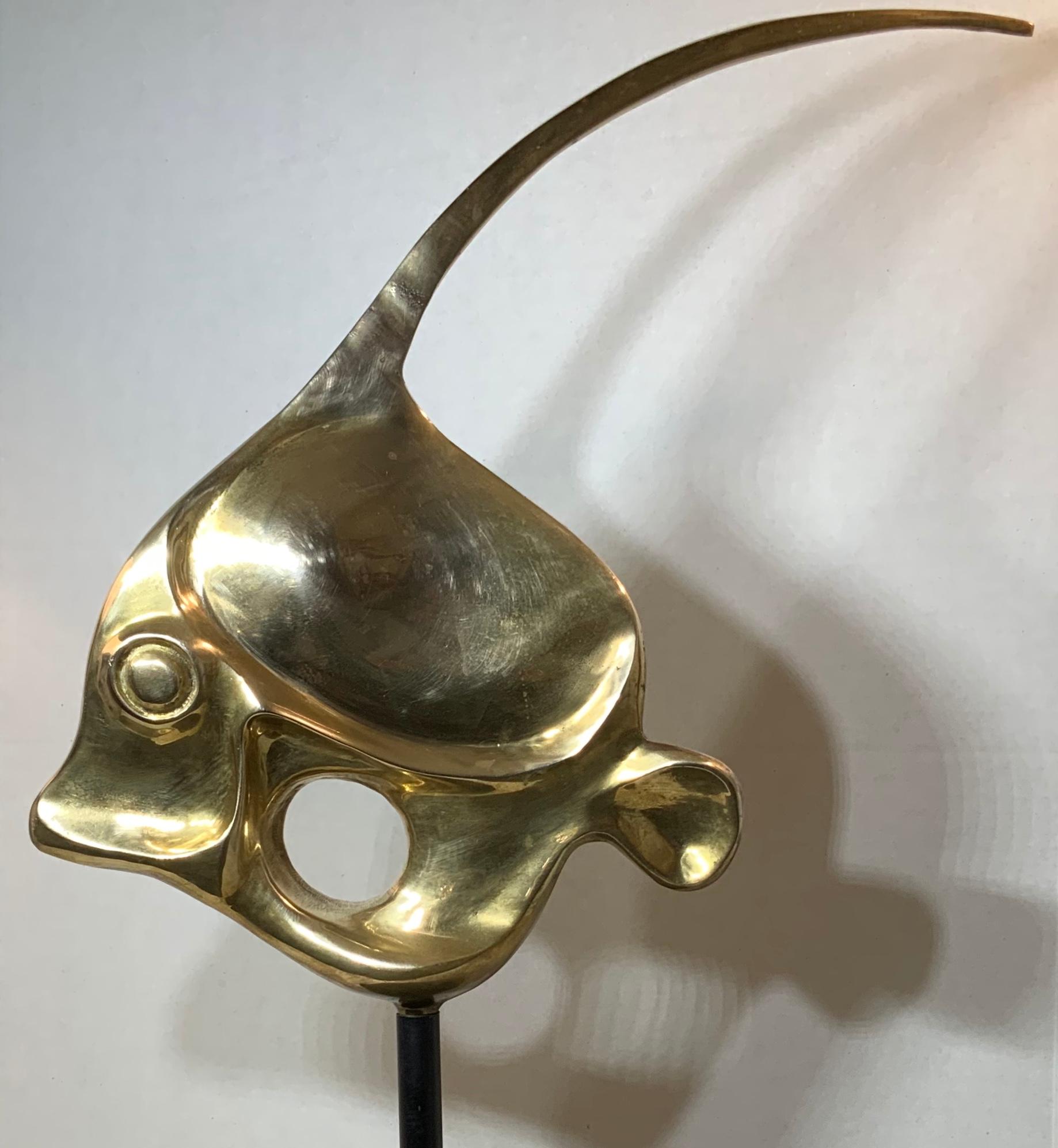 Solid Brass Fish Sculpture 5