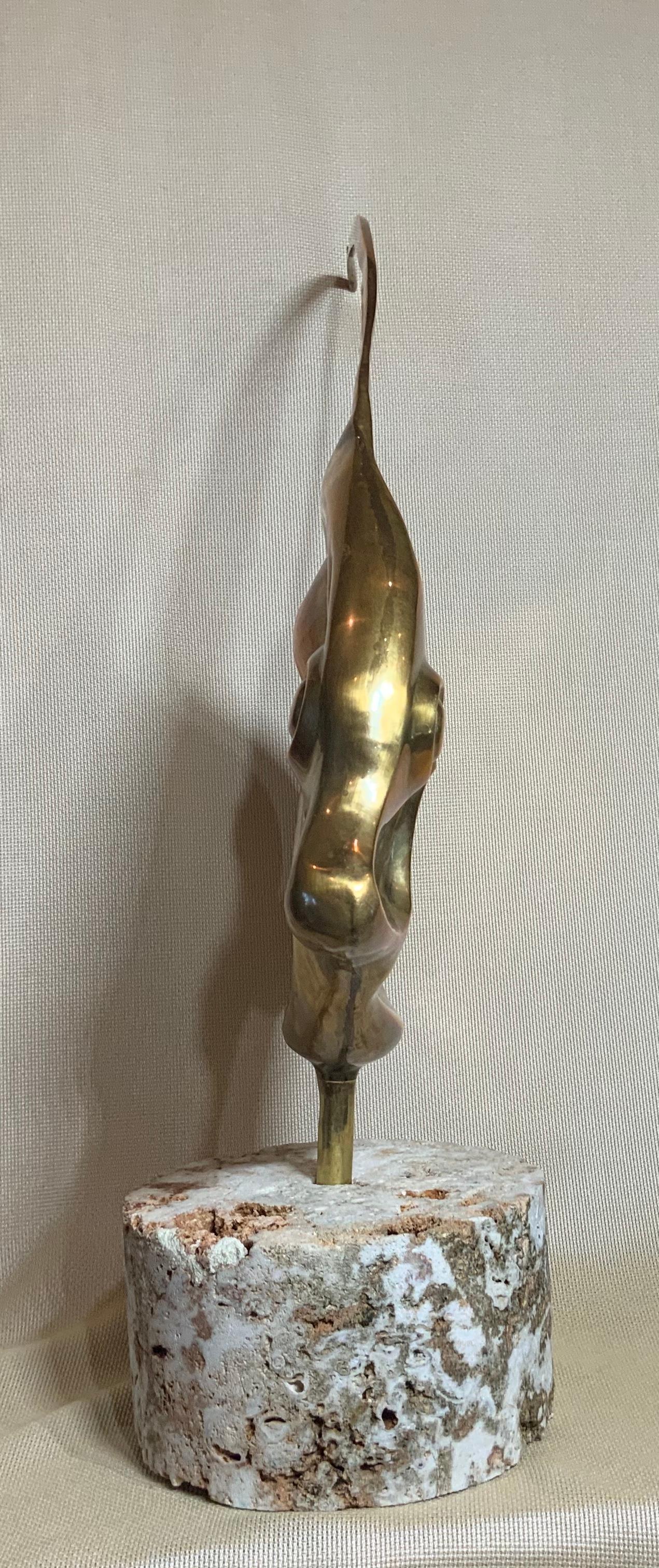Italian Solid Brass Fish Sculpture For Sale
