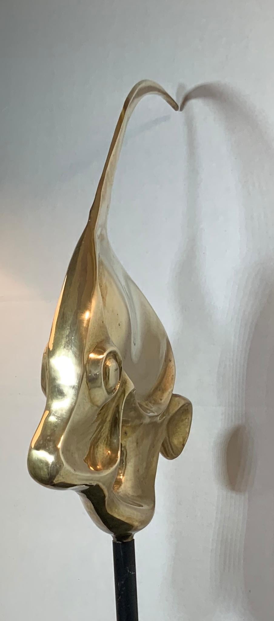 Mid-20th Century Solid Brass Fish Sculpture