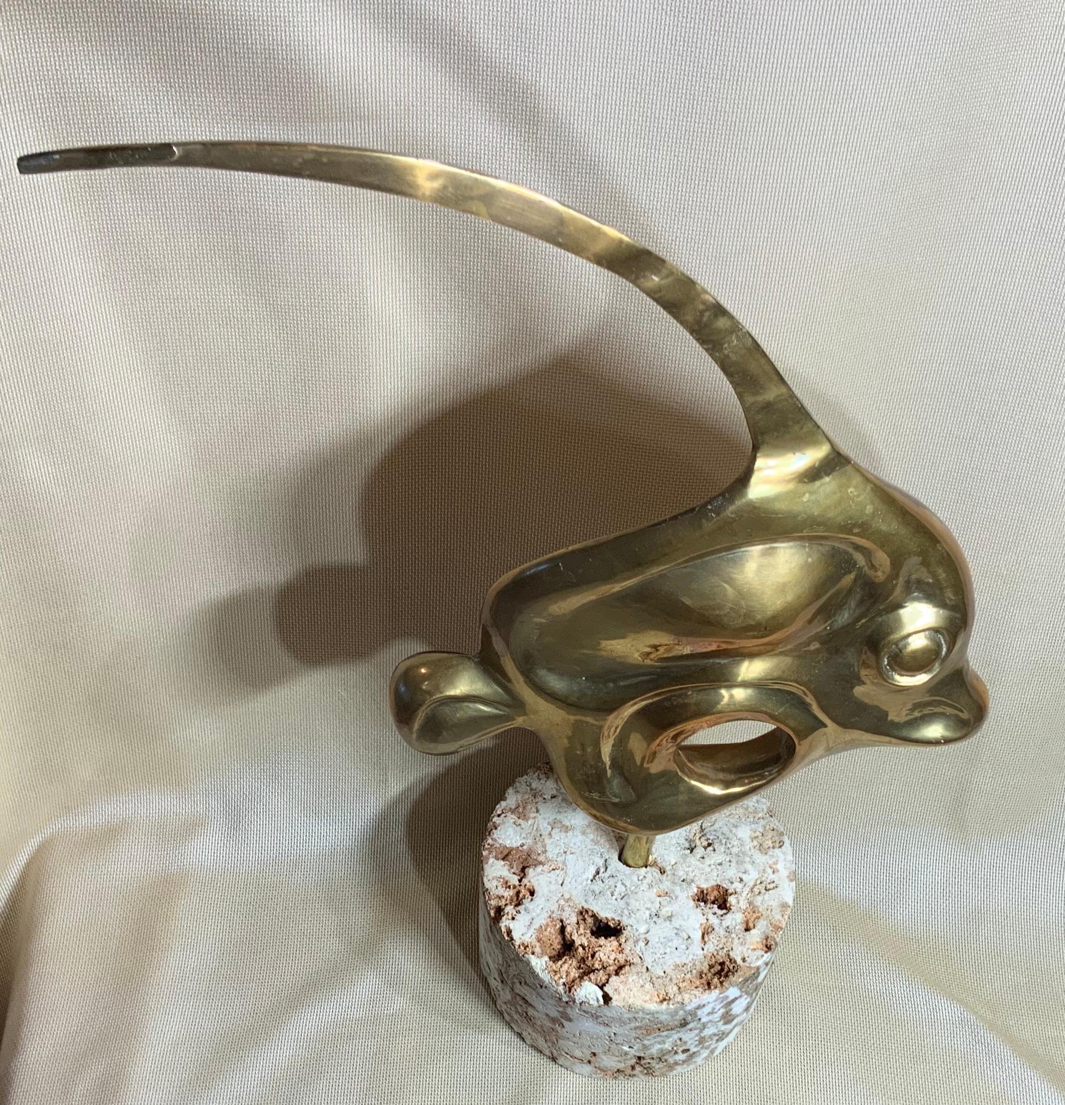 Solid Brass Fish Sculpture For Sale 3