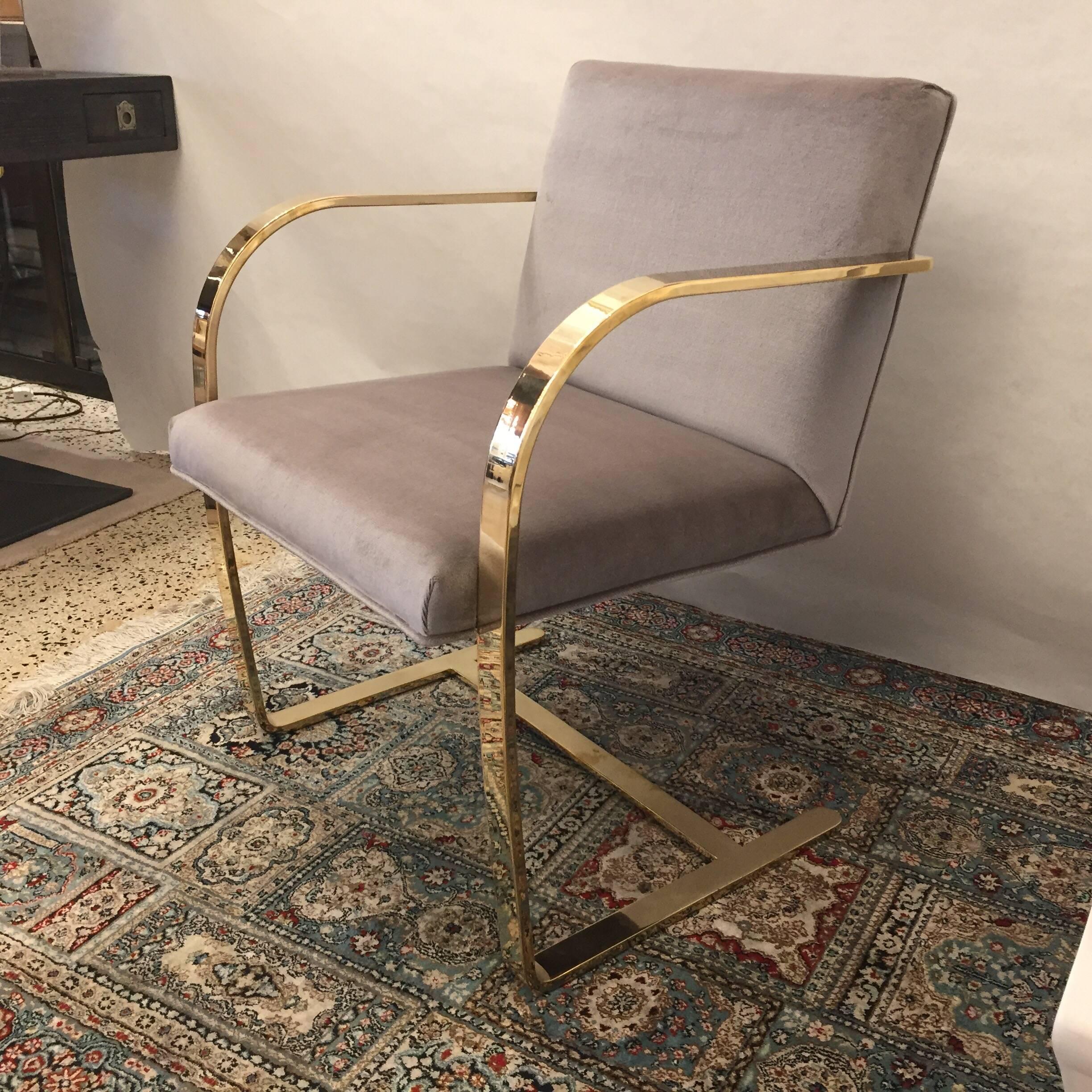 Solid Brass Flat Bar Mies van der Rohe for Knoll Chair 1