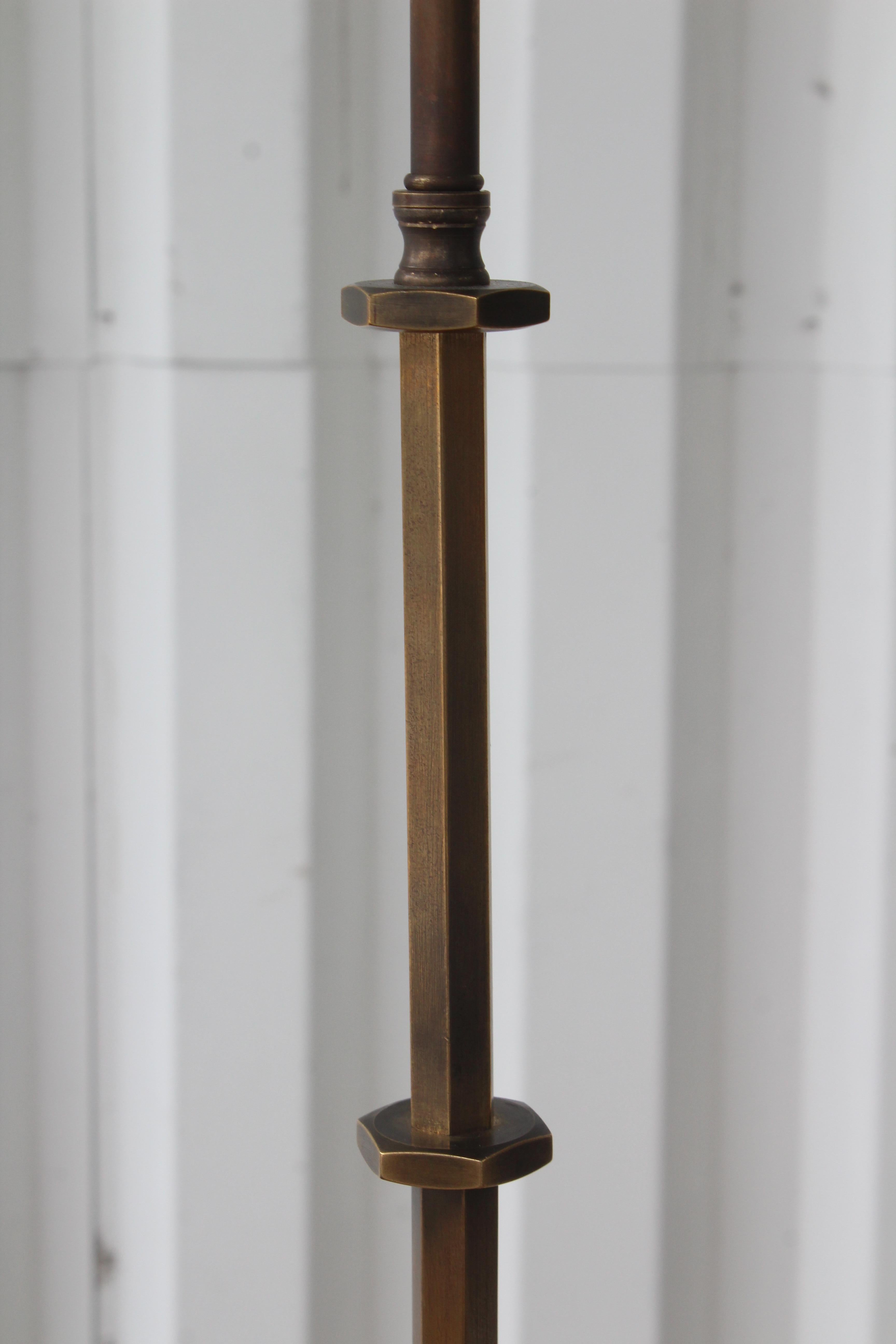 Mid-20th Century Solid Brass Floor Lamp by Maison Baguès, France, 1950s