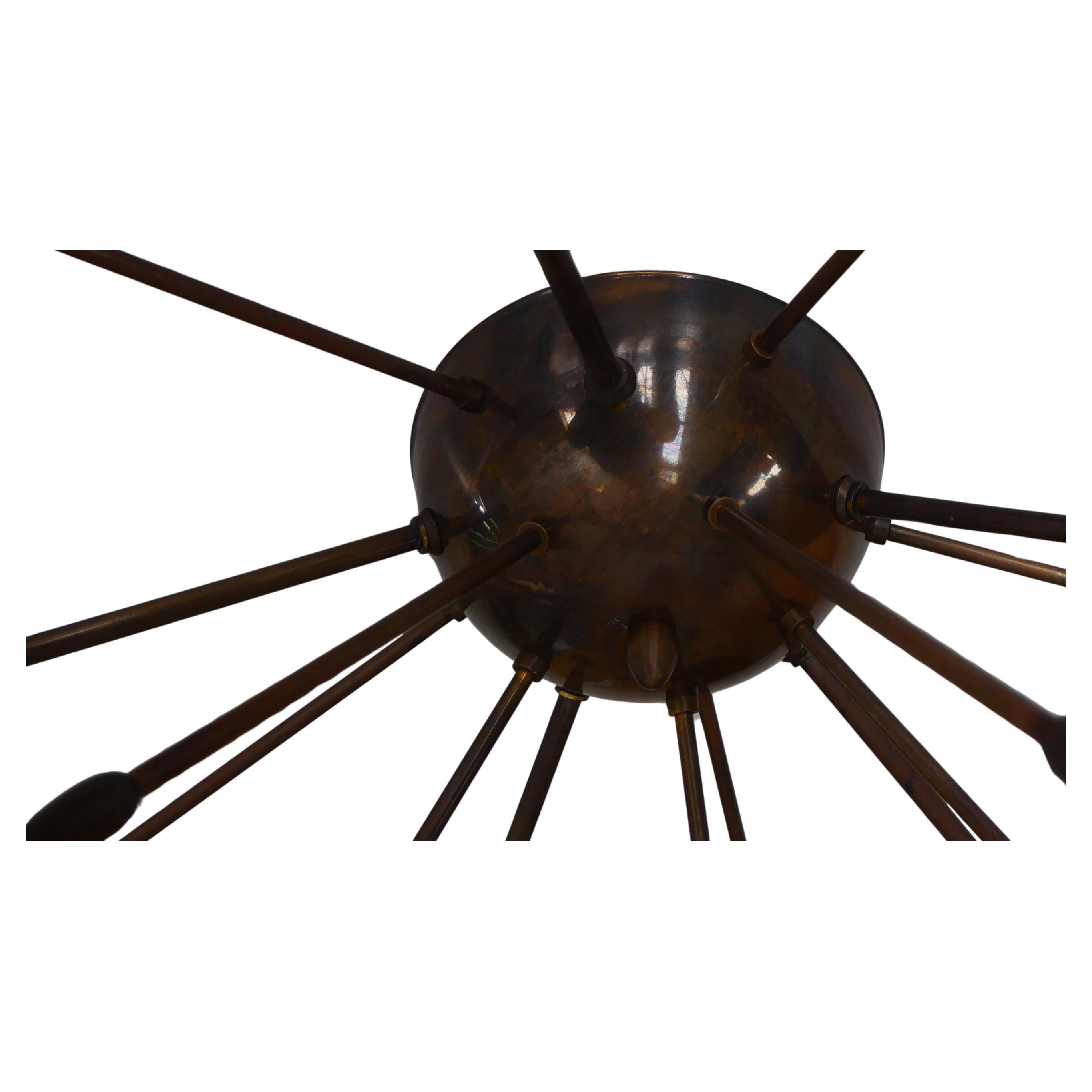 Made of brass. Beautiful dark bronze patina.

Lighting: 5 x E14.

FREE Shipping.

Designed and made by Candas Design, lighting apparatus artisans.

