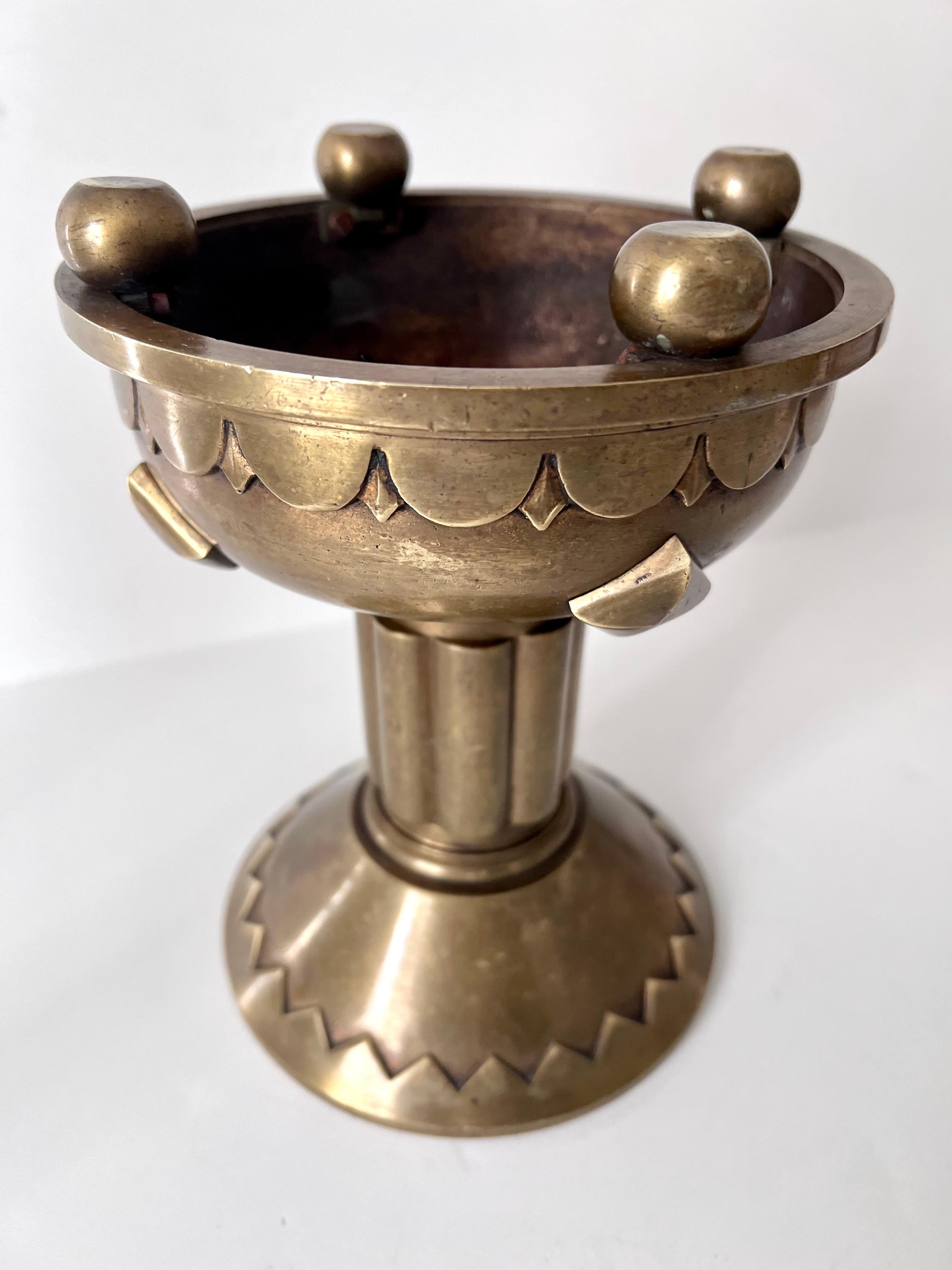 Gothic Solid Brass French Architectural Element or Planter Jardinières For Sale