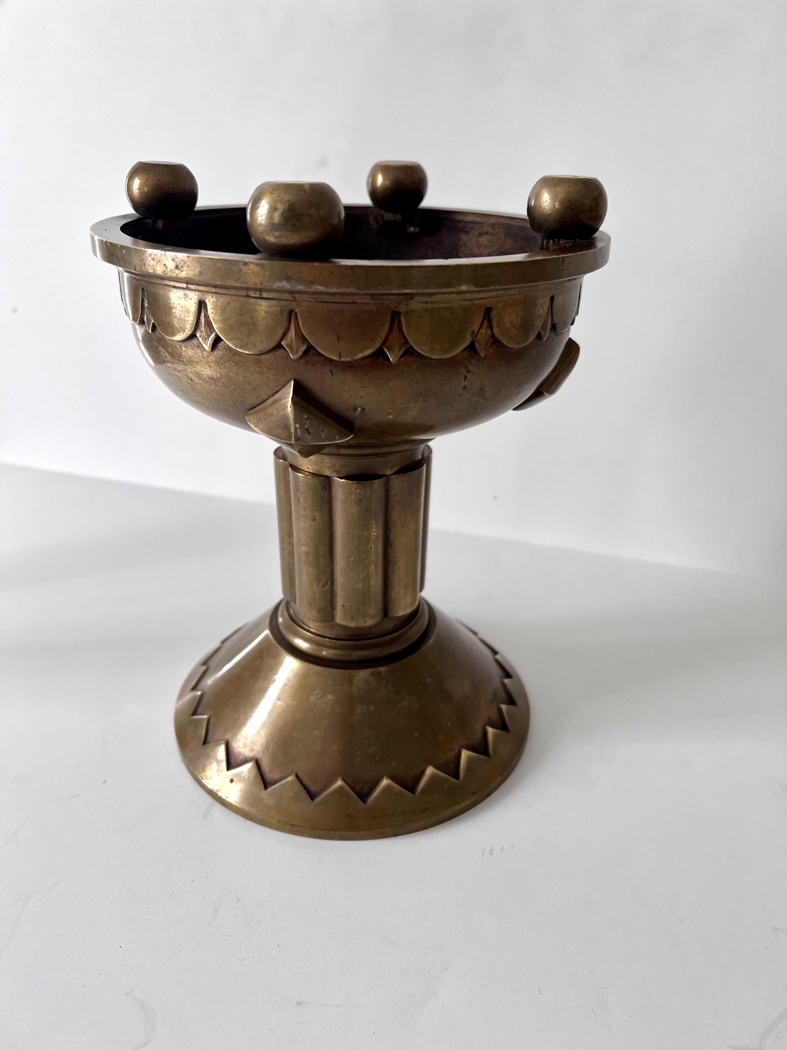 Solid Brass French Architectural Element or Planter Jardinières In Good Condition For Sale In Los Angeles, CA