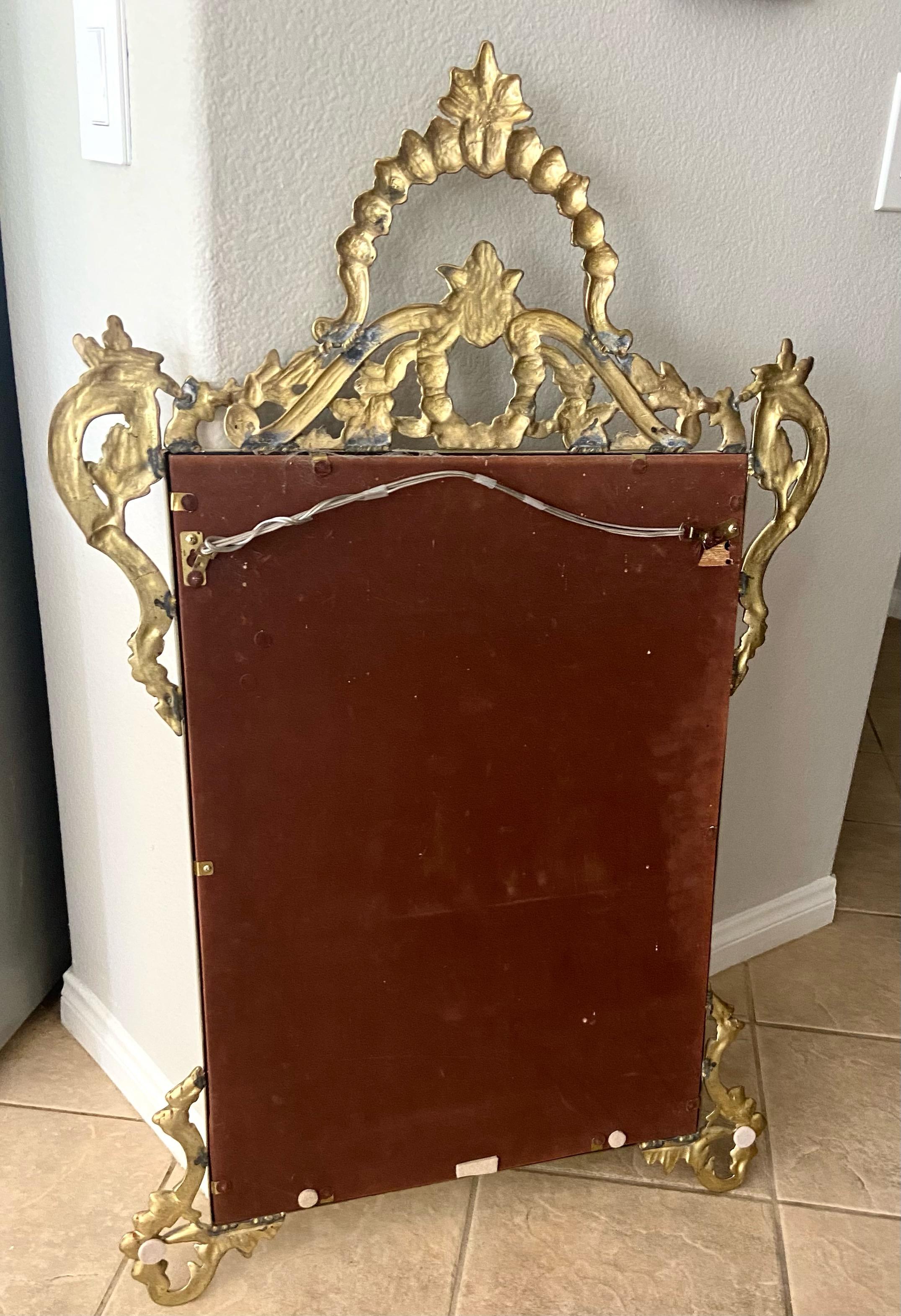 Solid Brass French Rococo Wall Mirror For Sale 9