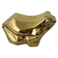 Solid Brass Frog Lidded Box