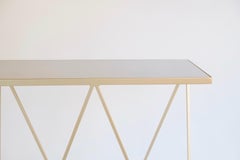 Luxurious Brass Giraffe Console Table with Mirror Polished Steel Top