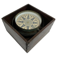 Solid Brass Hagger & Brother Yacht Boxed Compass