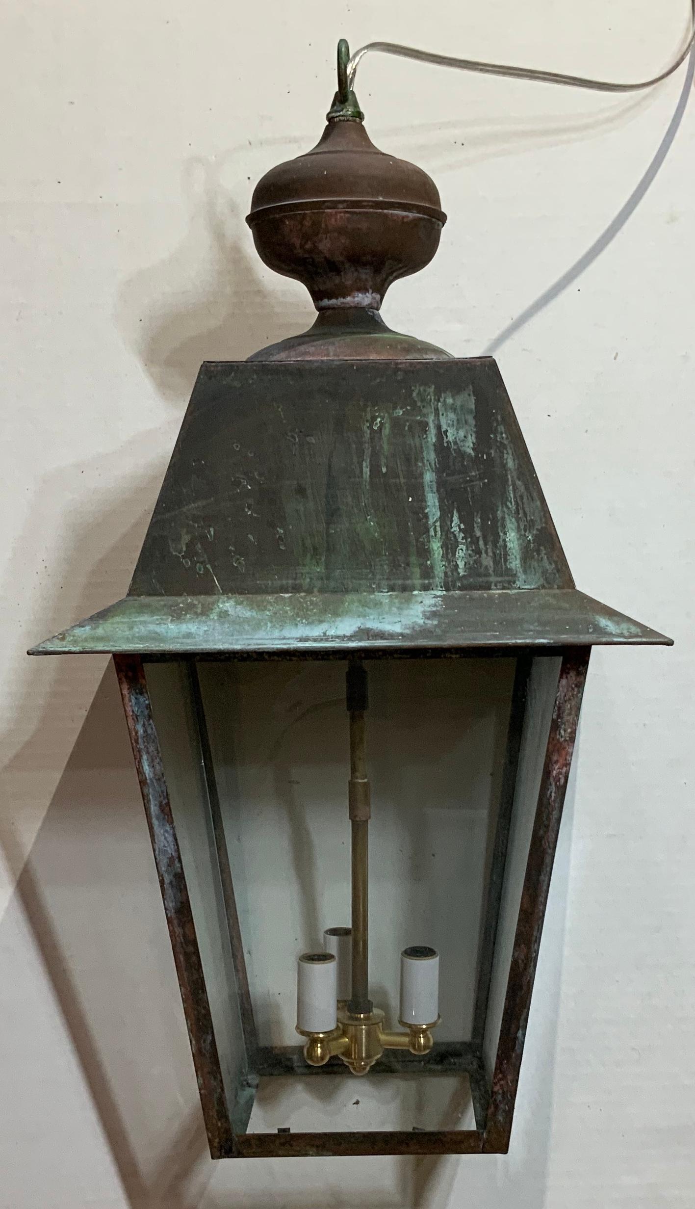 Late 20th Century Solid Brass Hanging Lantern