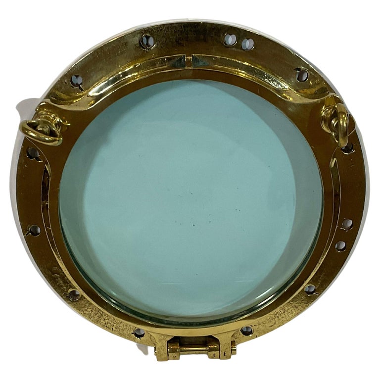 Solid Brass Highly Polished Ships Porthole For Sale at 1stDibs
