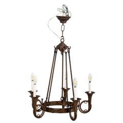 Solid Brass Hunting Horn Chandelier