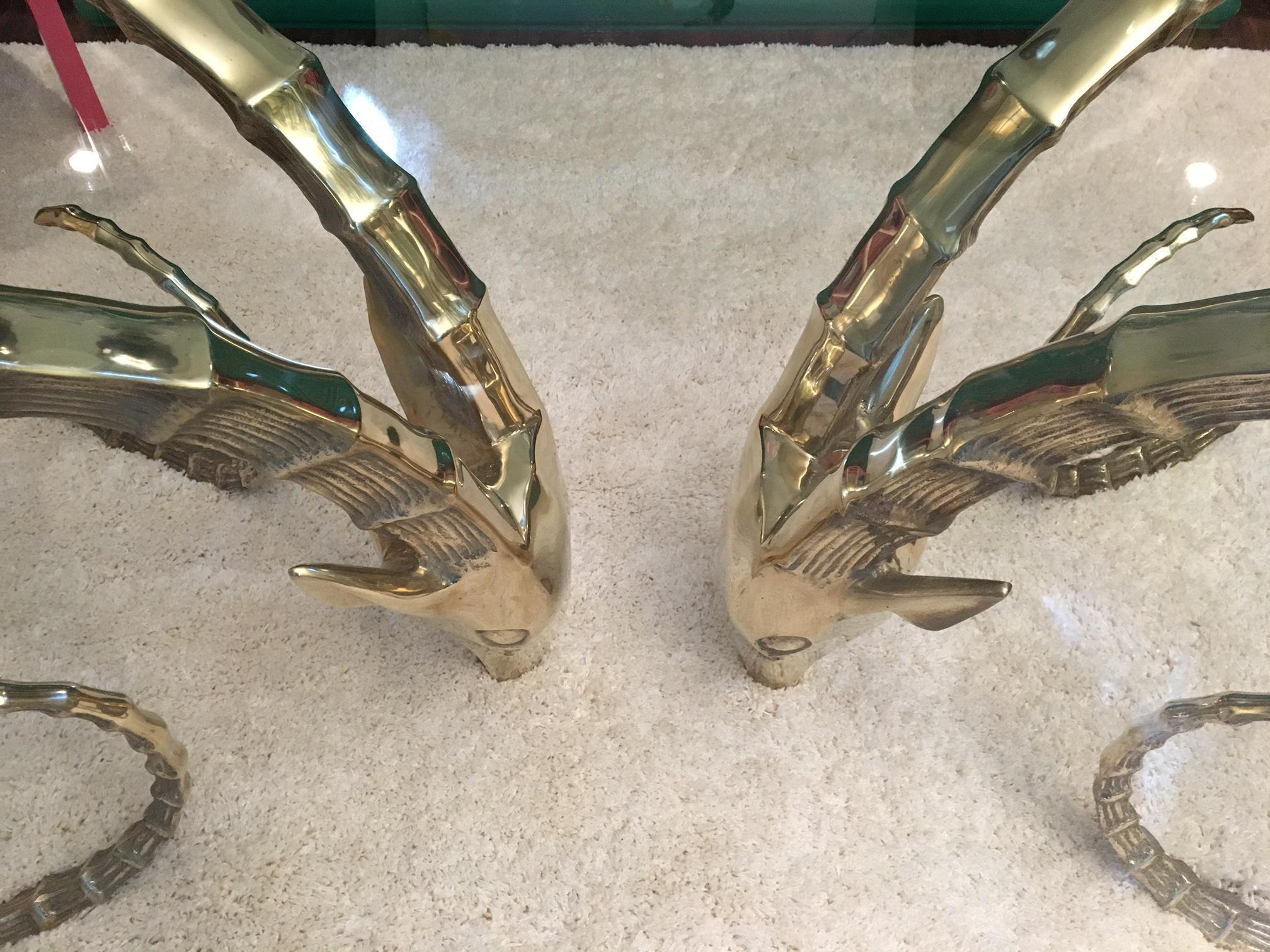 Hollywood Regency Solid Brass Ibex Dining Table in the Style of Alain Chervet