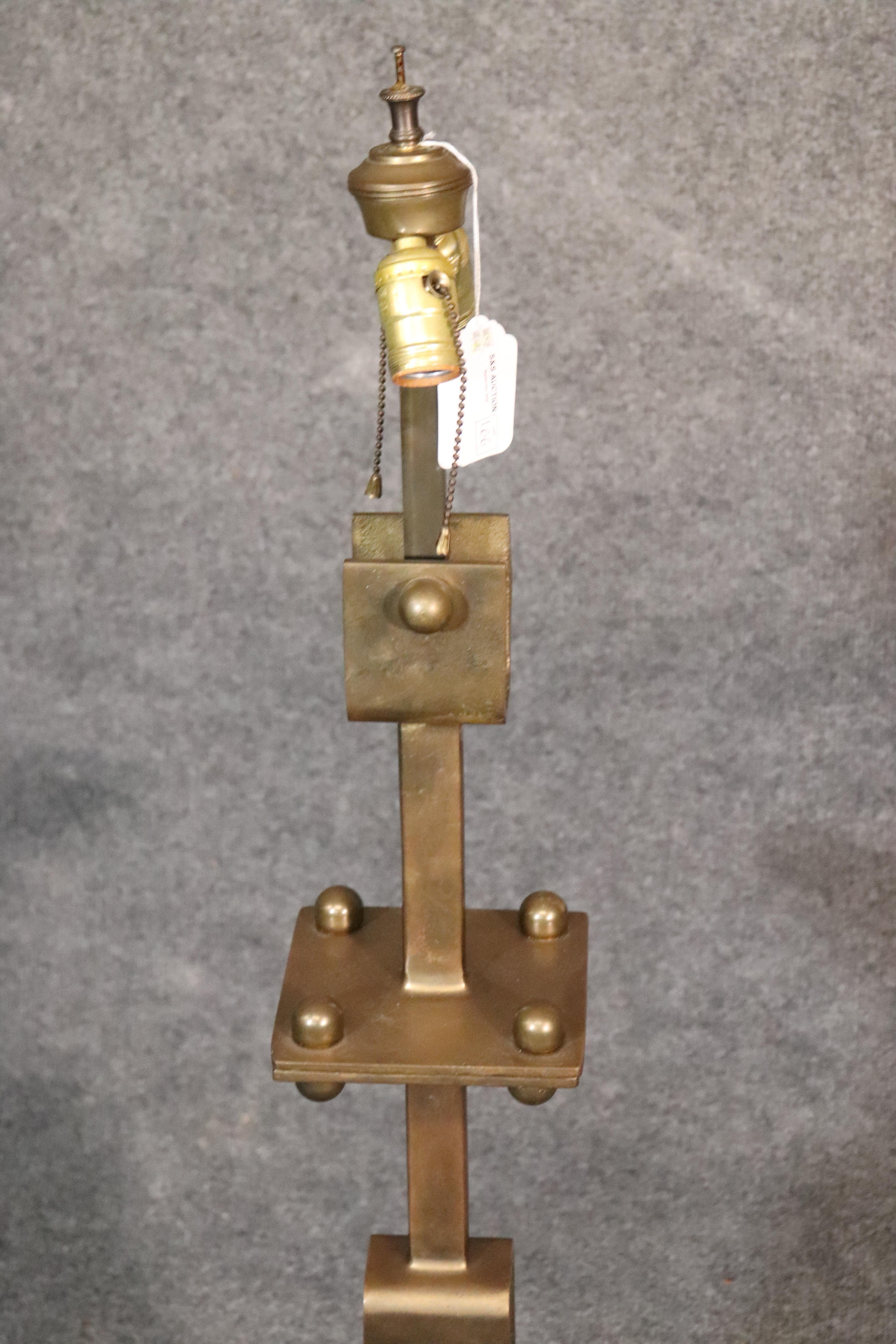 Solid Brass Industrial Studio-Made Art Table Lamp, circa 1950 3