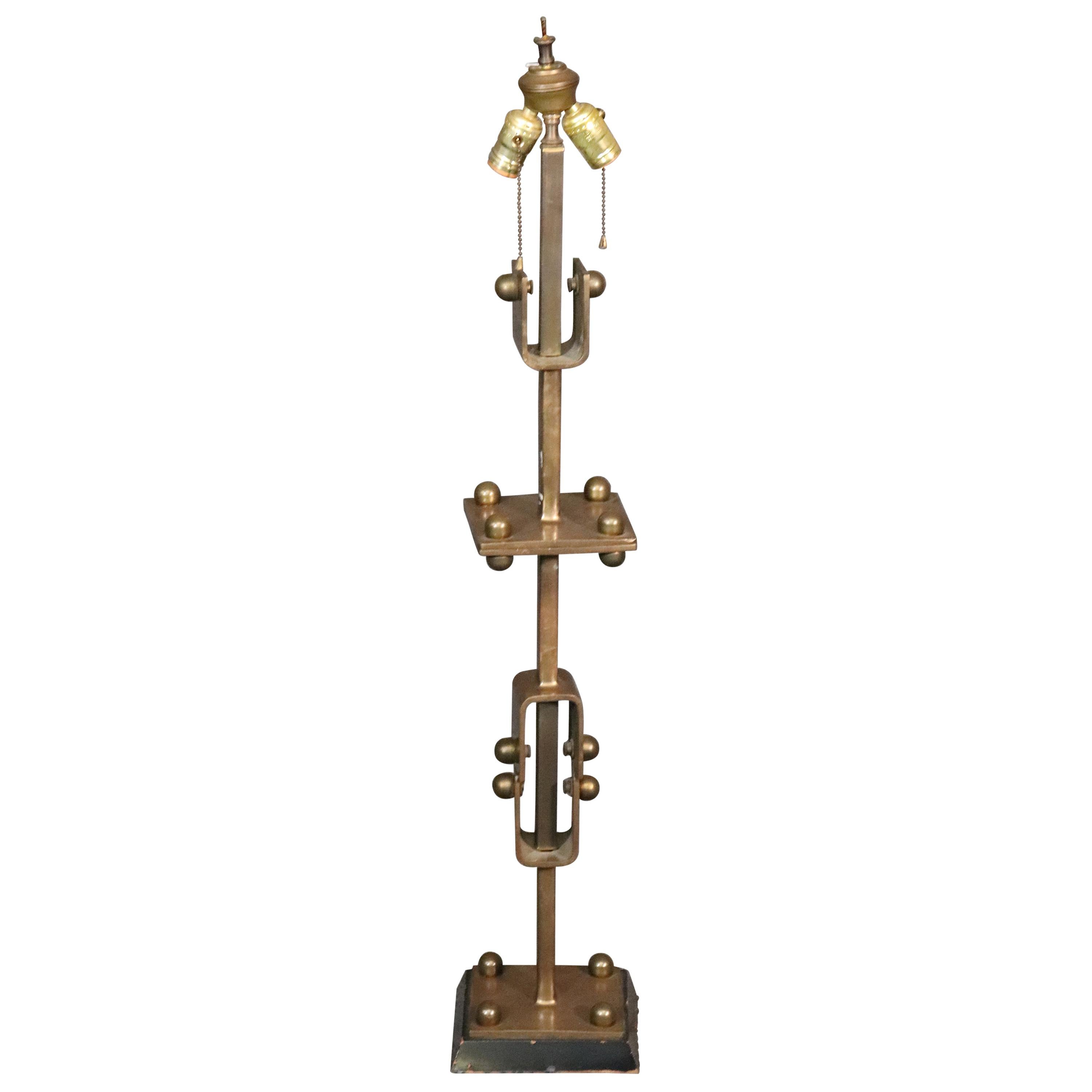 Solid Brass Industrial Studio-Made Art Table Lamp, circa 1950