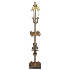 Solid Brass Industrial Studio-Made Art Table Lamp, circa 1950