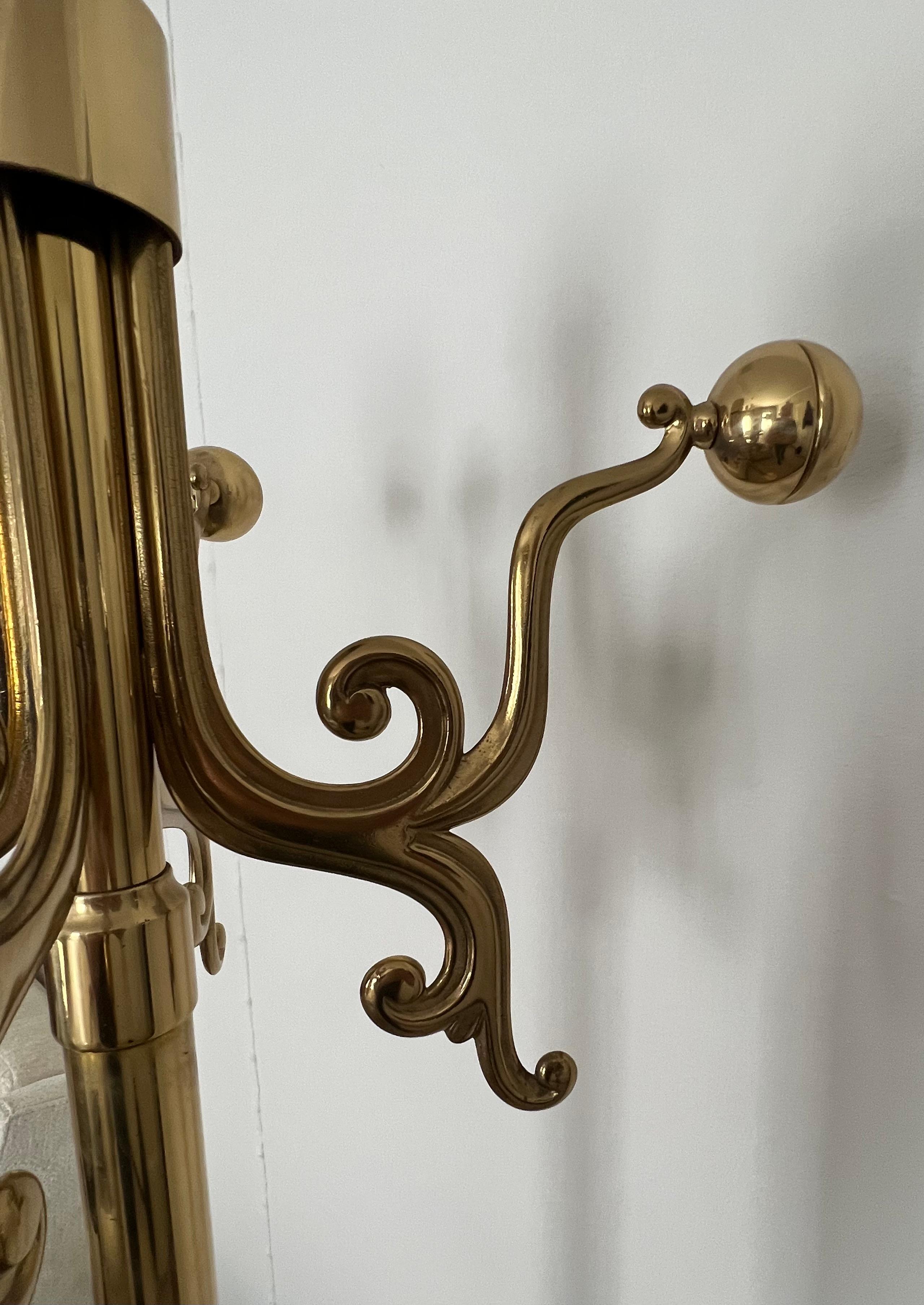 Solid Brass Italian Coat Rack Stand For Sale 1