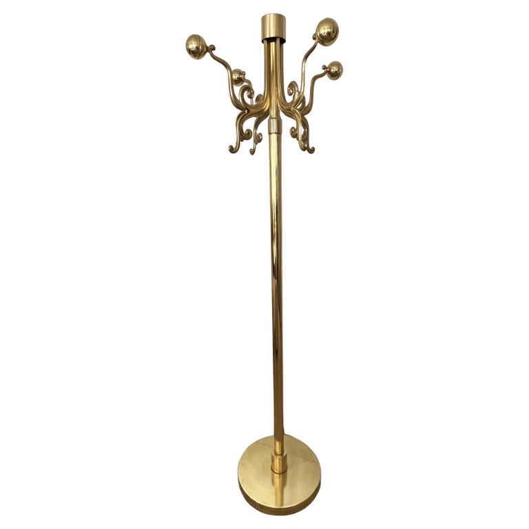 Solid Brass Italian Coat Rack Stand For Sale at 1stDibs