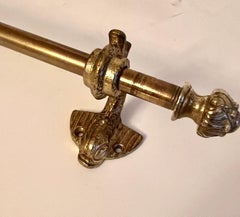 Solid Brass Italian Dolphin Towel Bar Rack with Decorative Finials