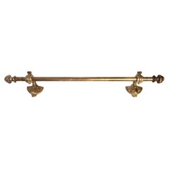 Solid Brass Italian Dolphin Towel Bar Rack with Decorative Finials