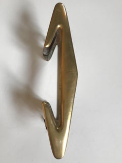 Solid Brass Italian Door Handles Midcentury Modern Design, 1950s