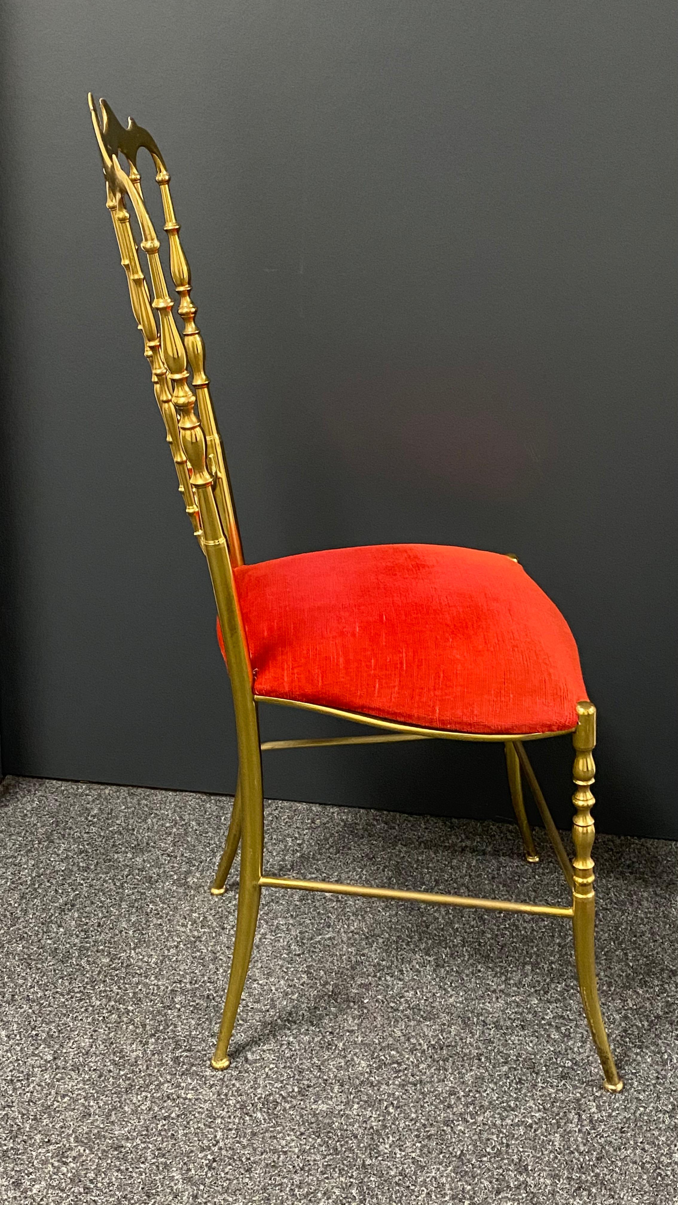Solid Brass Italian Mid-Century Modern 'Chiavari' Vanity or Side Chair 1