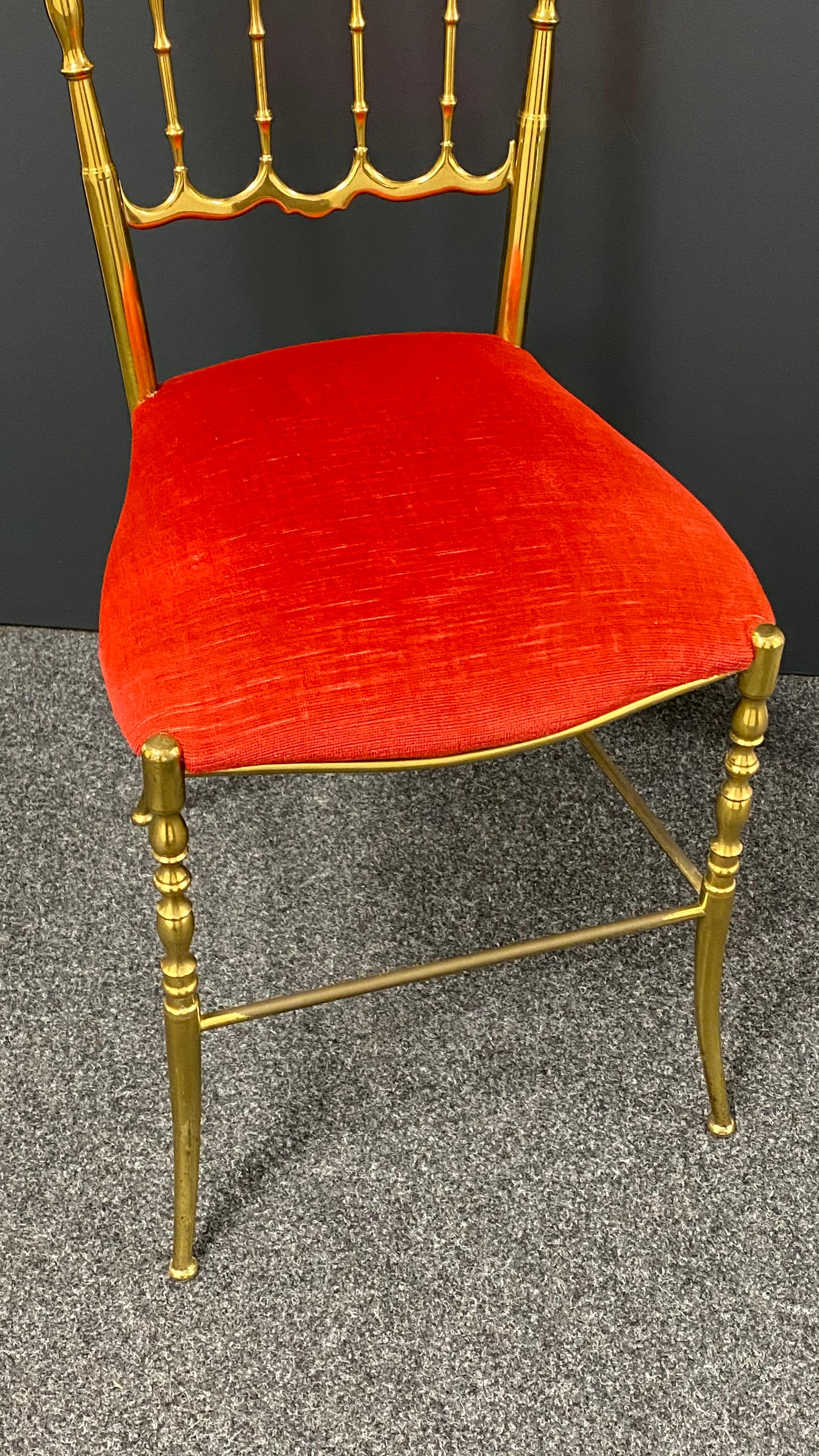 Solid Brass Italian Mid-Century Modern 'Chiavari' Vanity or Side Chair 3