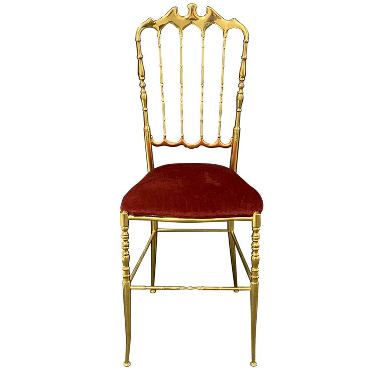 Solid Brass Italian Mid-Century Modern 'Chiavari' Vanity or Side Chair at  1stDibs