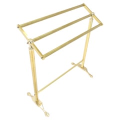 Solid Brass Italian Mid Century Modern Hoof Style Feet Towel Rack MINT