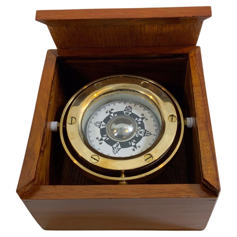 Japanese Radium Compass Solid Brass Japanese Boat Compass at 1stDibs