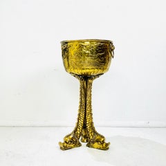 Solid Brass Jardiniere Planter with Dolphin Base