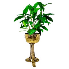 Solid Brass Jardiniere Planter with Dolphin Base