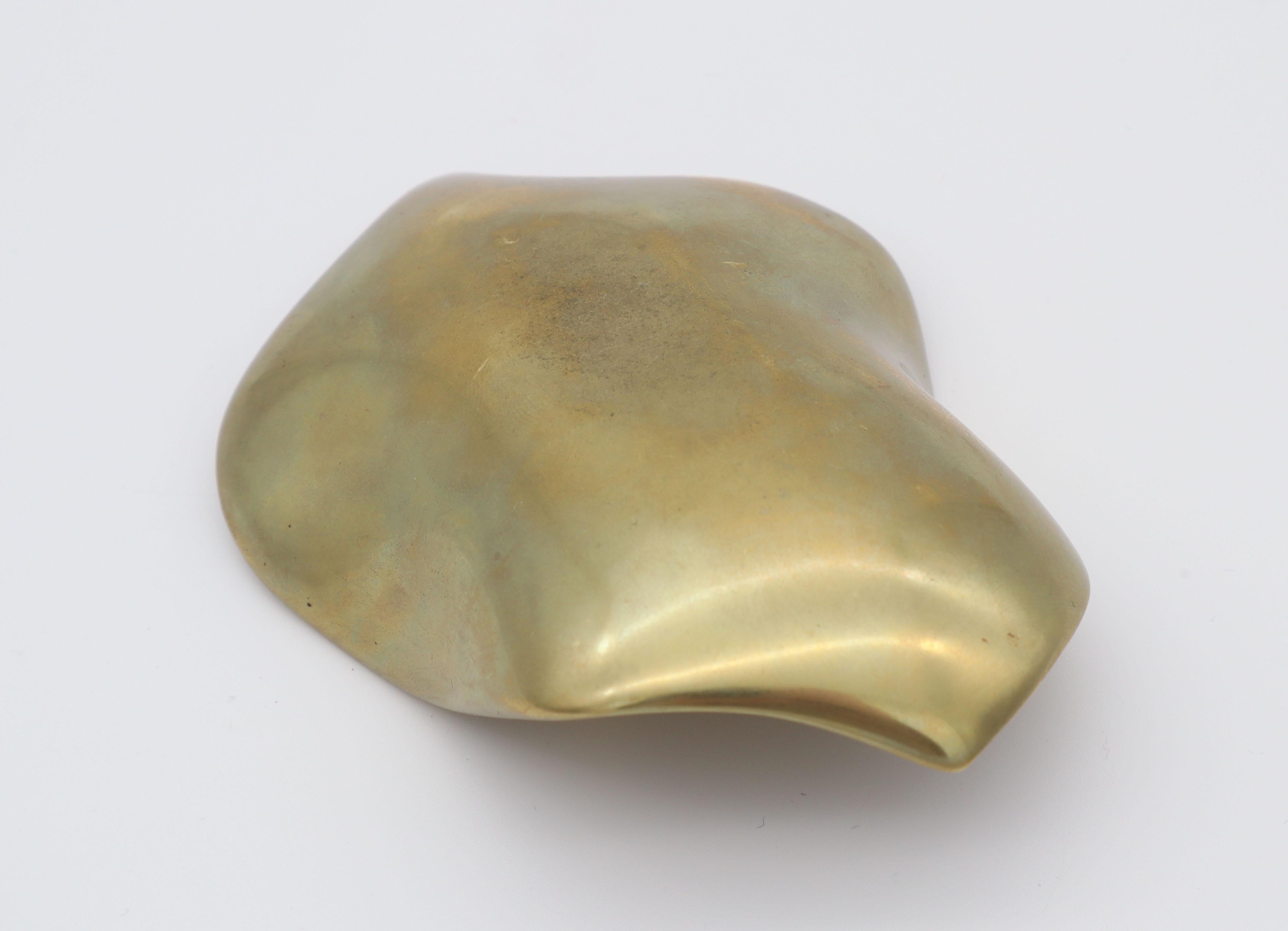 Austrian Solid Brass Leaf Ashtray by Auböck, 1950 For Sale