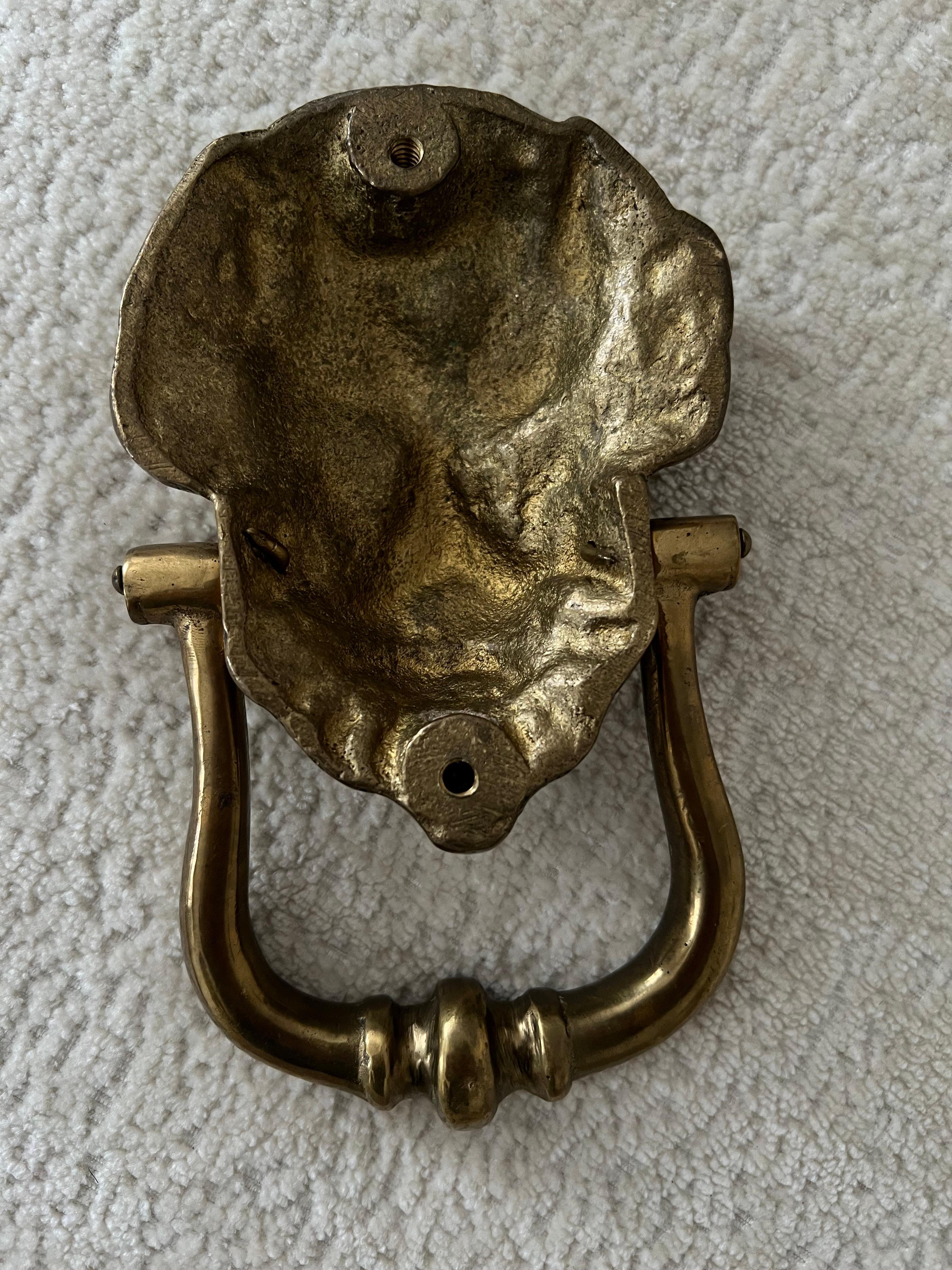 Solid Brass Lion Door Knocker For Sale 1