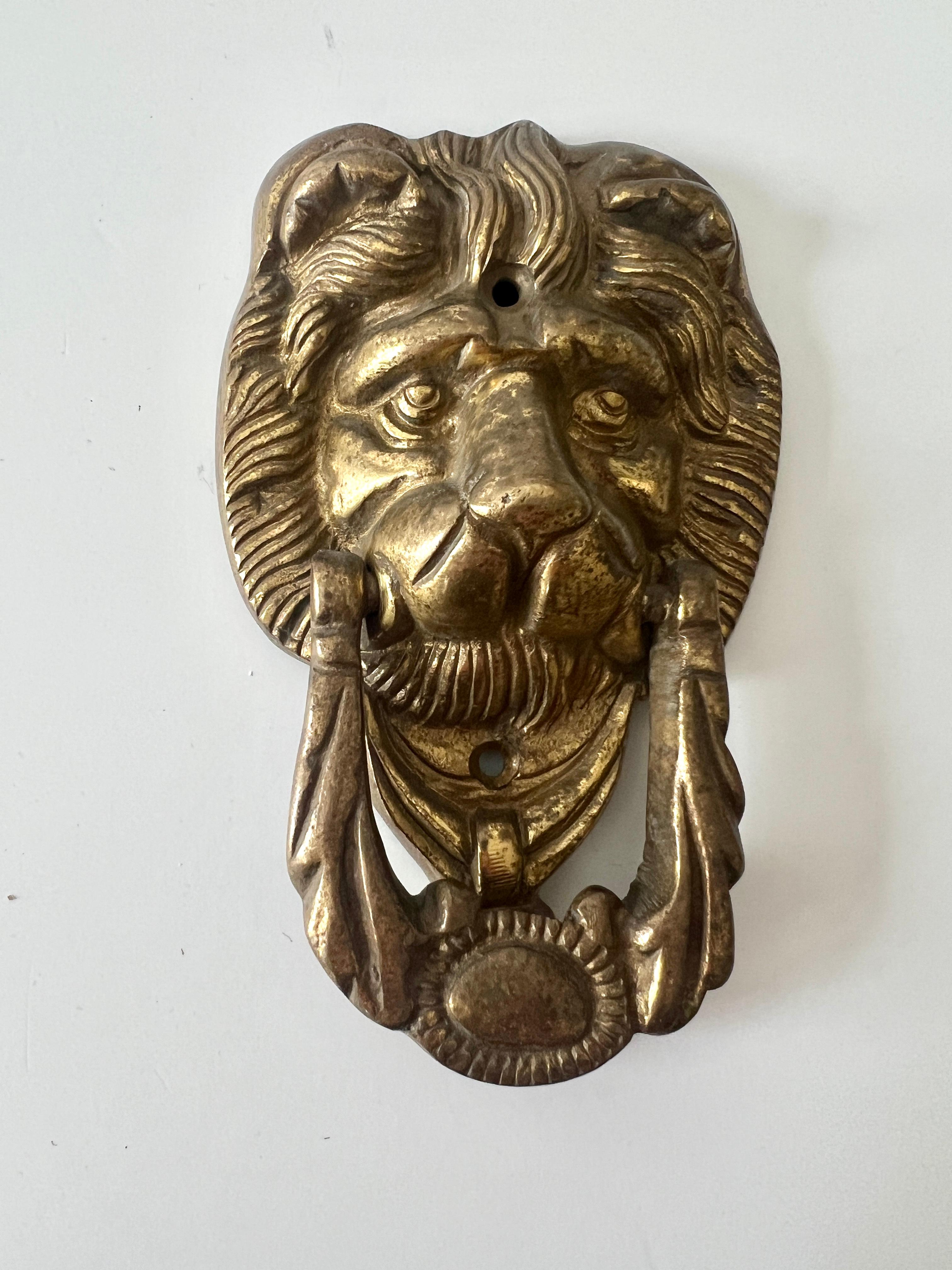 Solid Brass Lion Door Knocker 1