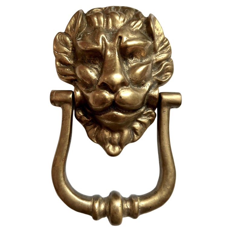 Solid Brass Lion Door Knocker For Sale at 1stDibs