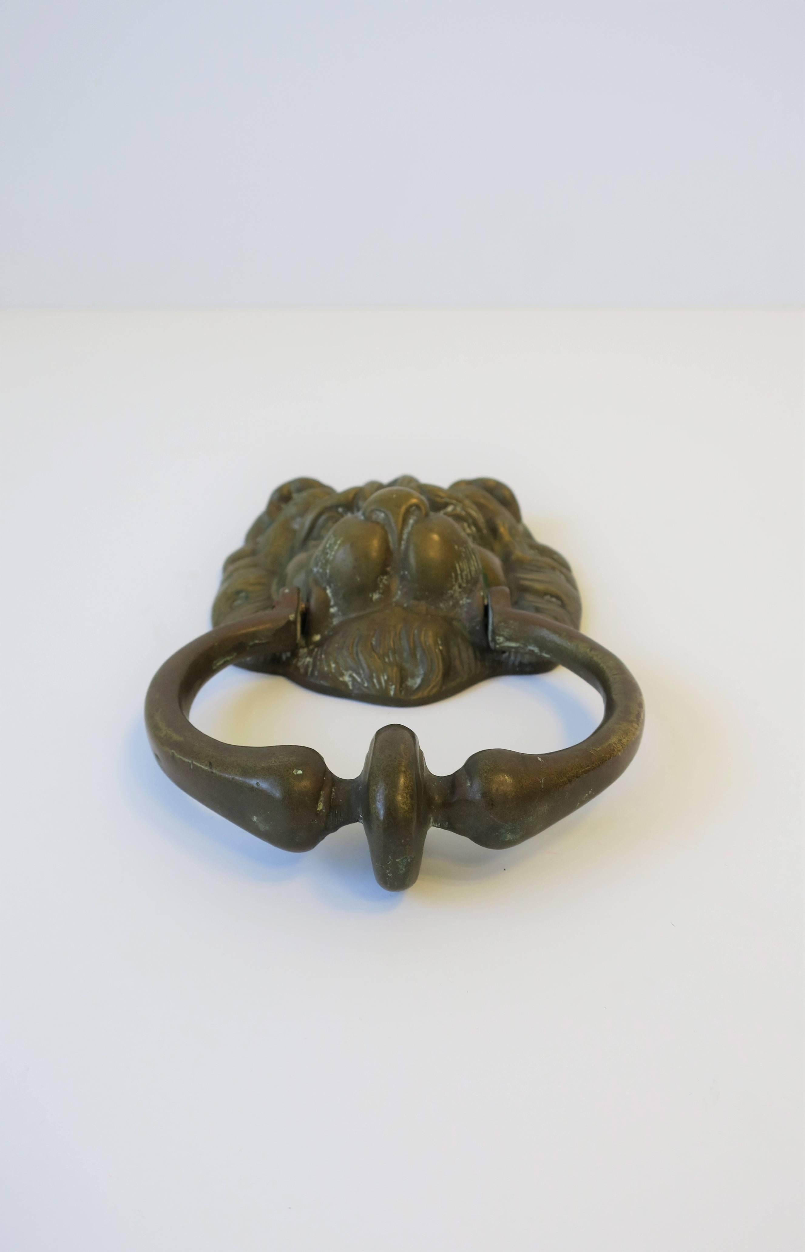 vintage brass lion head door knocker