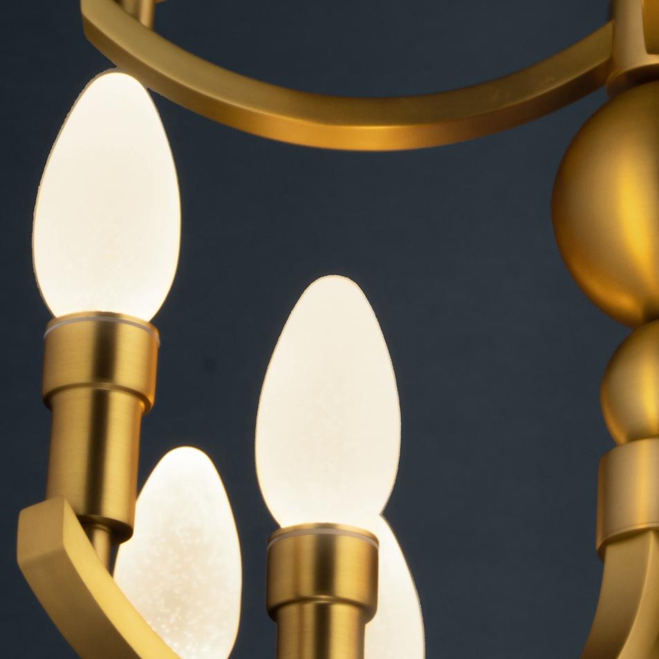 Hollywood Regency Solid Brass Maluhia Outdoor Pendant Chandelier by Elisterno For Sale
