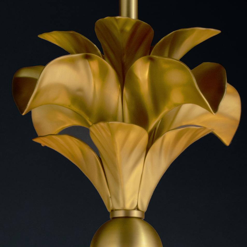 Lacquered Solid Brass Maluhia Outdoor Pendant Chandelier by Elisterno For Sale