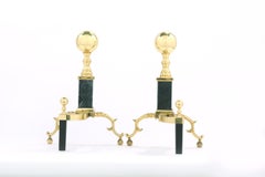 Coppia di androni in stile Regency in ottone massiccio/marmo