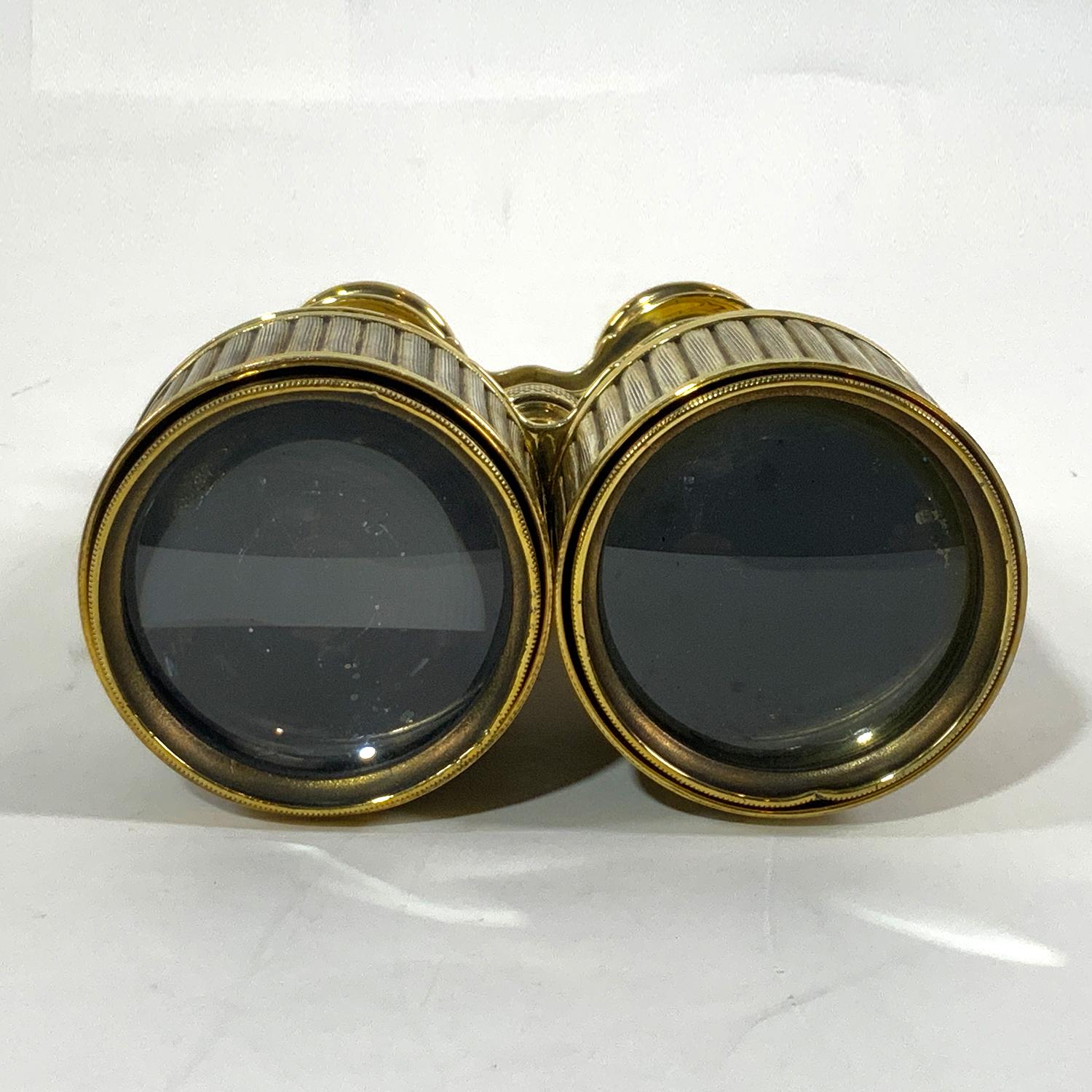 Lacquered Solid Brass Marine Binoculars For Sale
