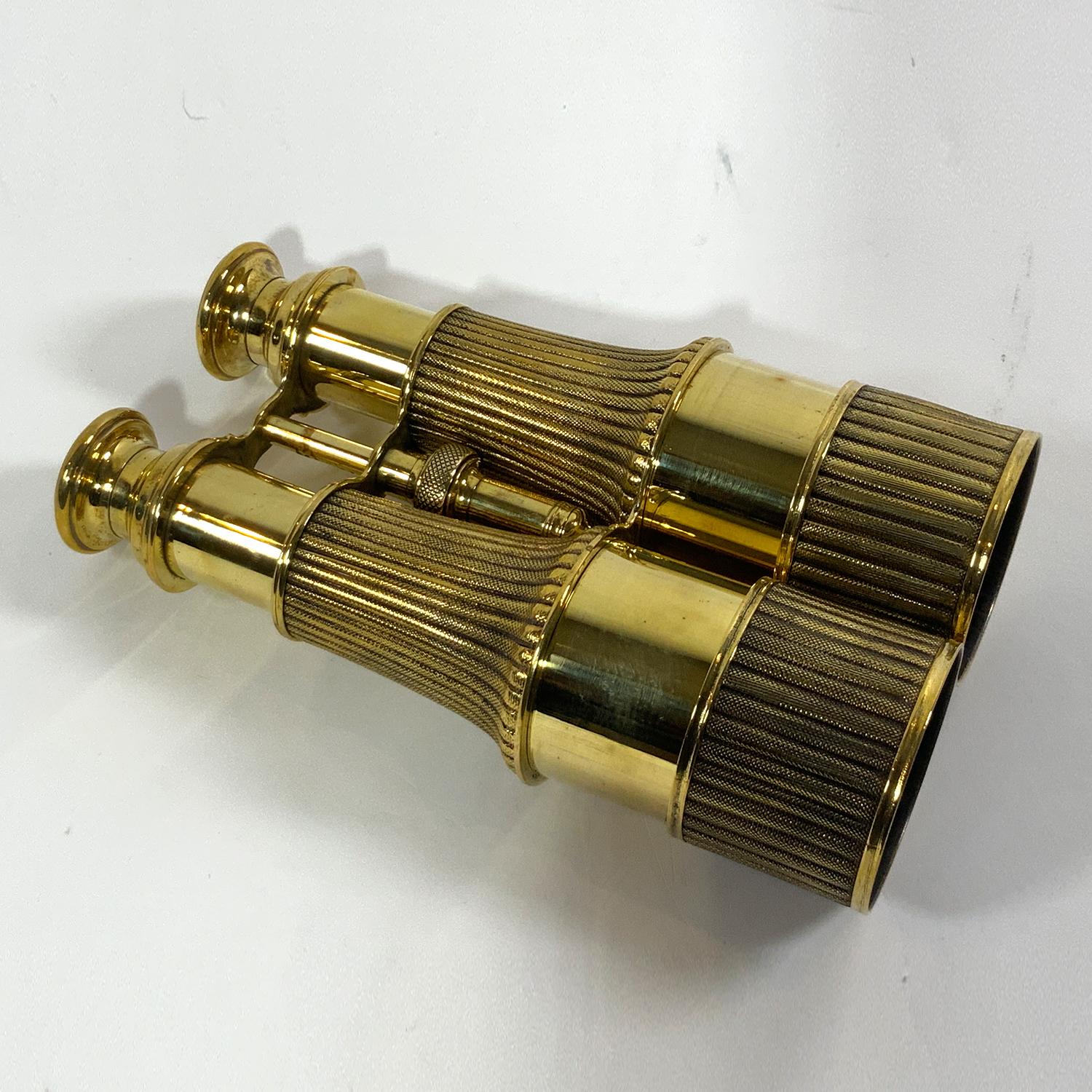 Late 19th Century Solid Brass Marine Binoculars For Sale
