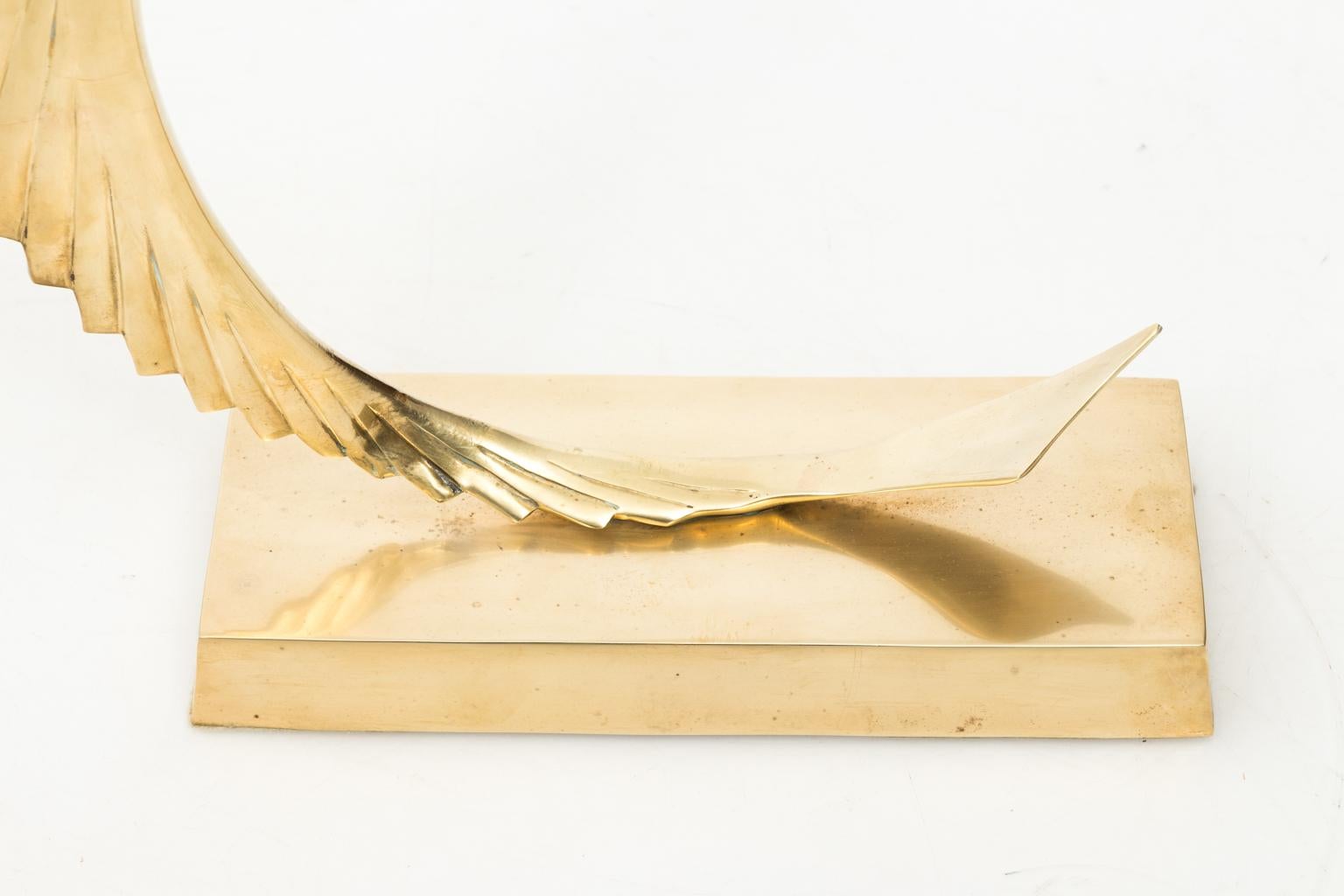 Solid brass marlin sculpture on base, circa 1960s.
 
