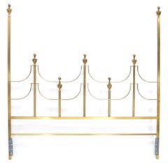 Letto con testiera alta in ottone massiccio Mastercraft King Size