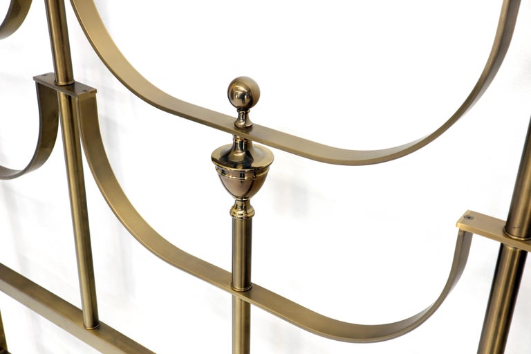 Solid Brass Mastercraft King Size Tall Headboard Bed For Sale at 1stDibs