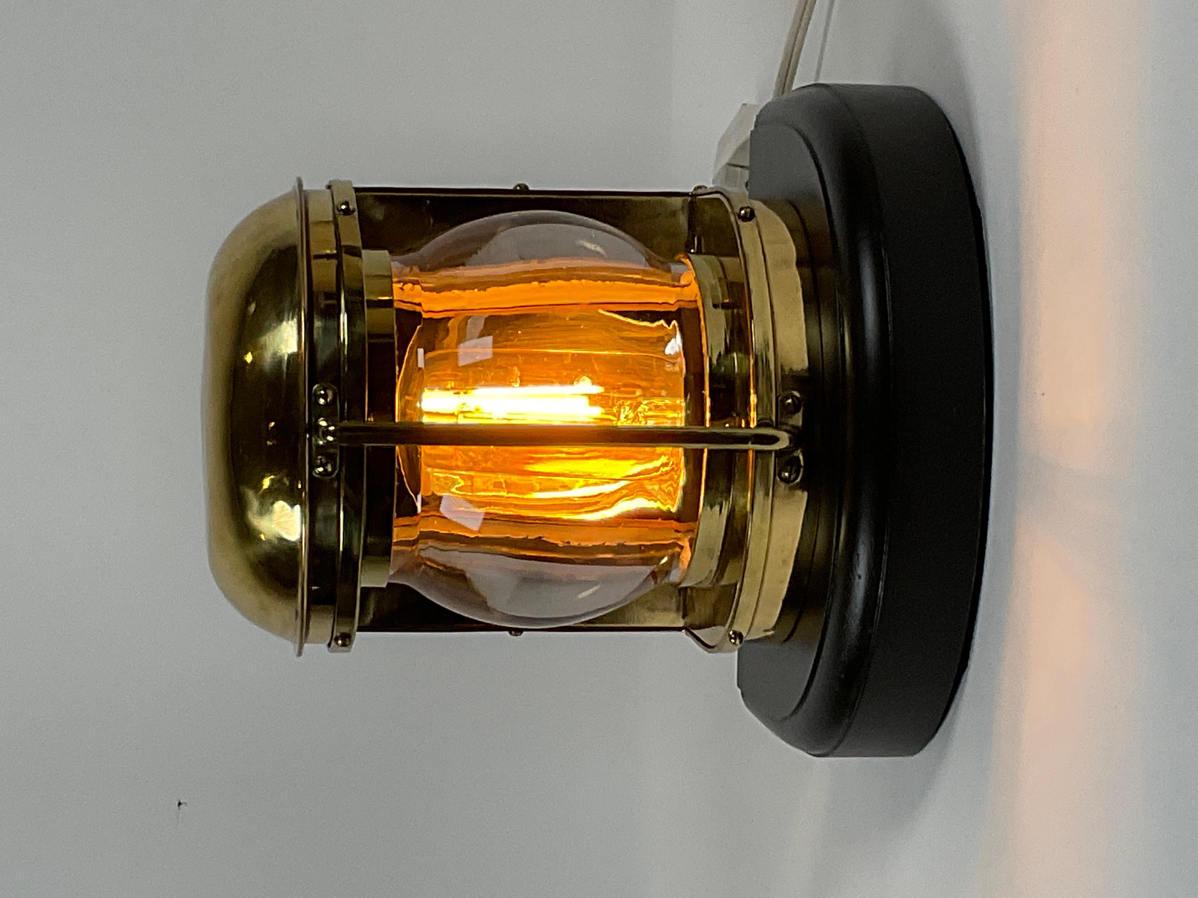 Mid-20th Century Solid Brass Masthead Yacht Lantern For Sale